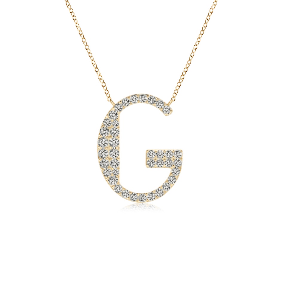 1.4mm KI3 Modern Deco Diamond Capital "G" Initial Pendant in Yellow Gold 