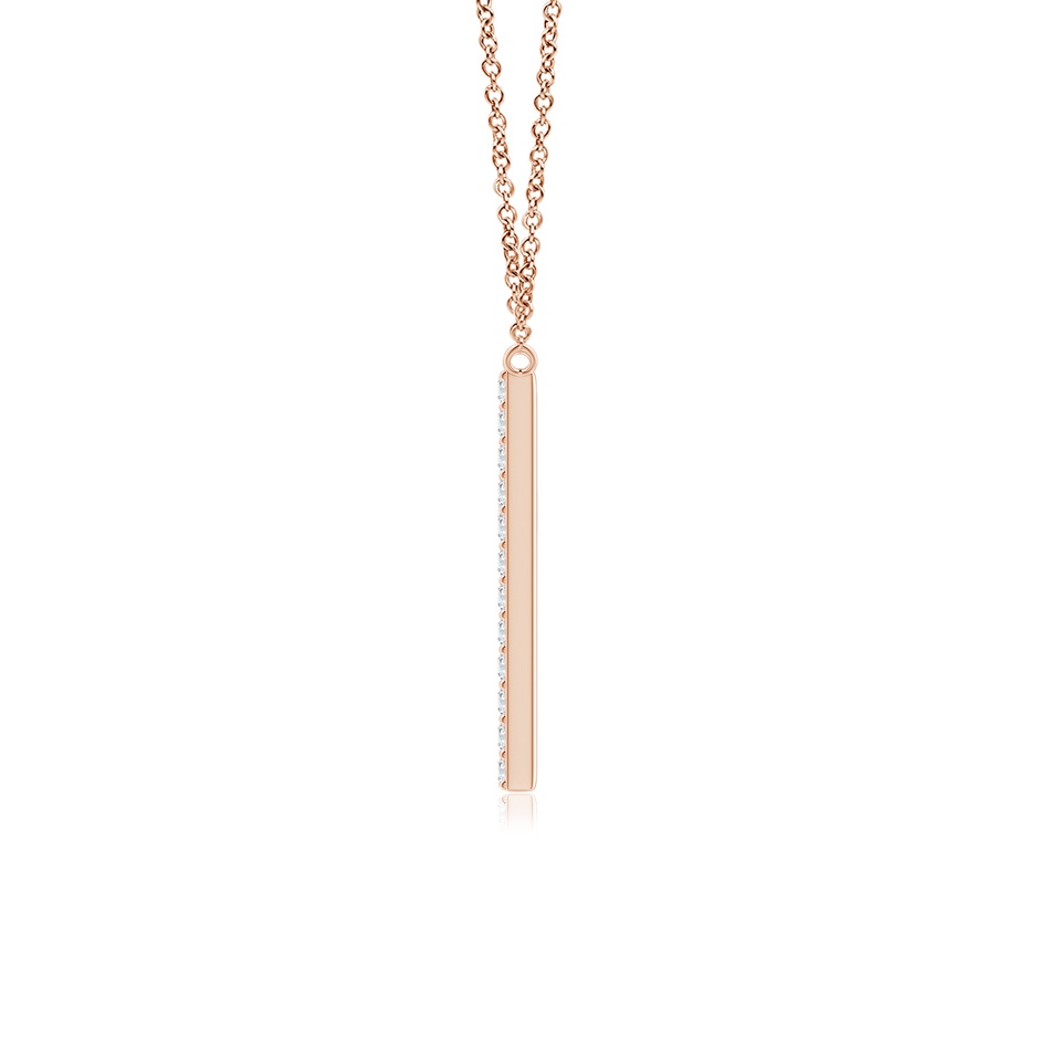 1.1mm GVS2 Modern Deco Diamond Capital "H" Initial Pendant in Rose Gold side-1