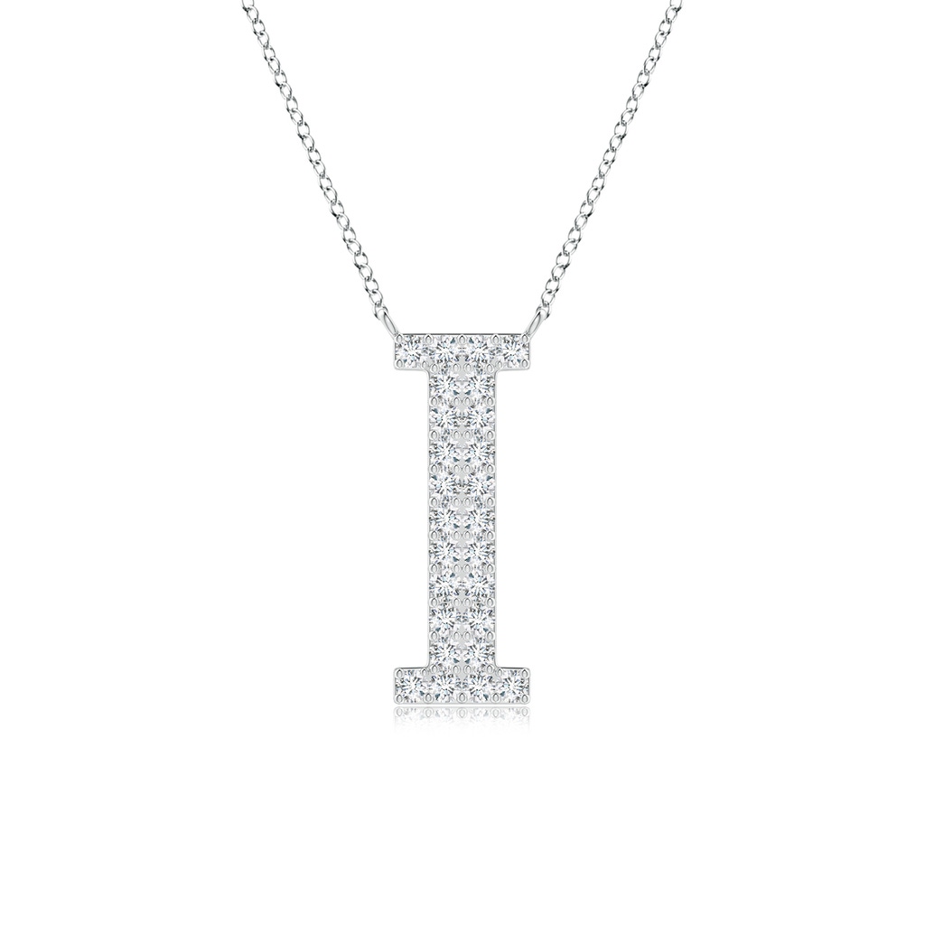 1.2mm GVS2 Modern Deco Diamond Capital "I" Initial Pendant in P950 Platinum