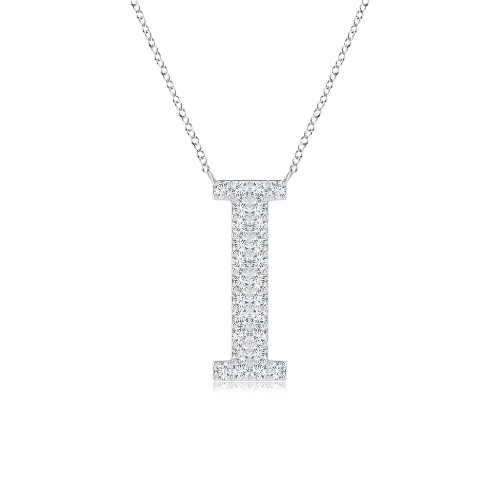 1.2mm GVS2 Modern Deco Diamond Capital "I" Initial Pendant in P950 Platinum