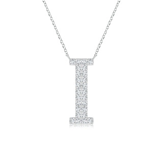 1.2mm GVS2 Modern Deco Diamond Capital "I" Initial Pendant in P950 Platinum