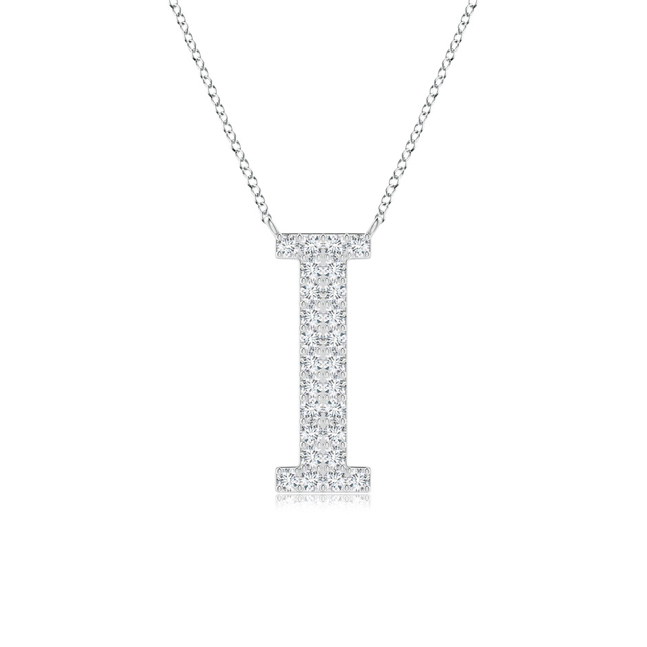 1.2mm GVS2 Modern Deco Diamond Capital "I" Initial Pendant in P950 Platinum 