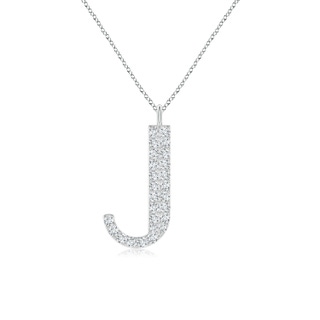 1.3mm GVS2 Modern Deco Diamond Capital "J" Initial Pendant in White Gold