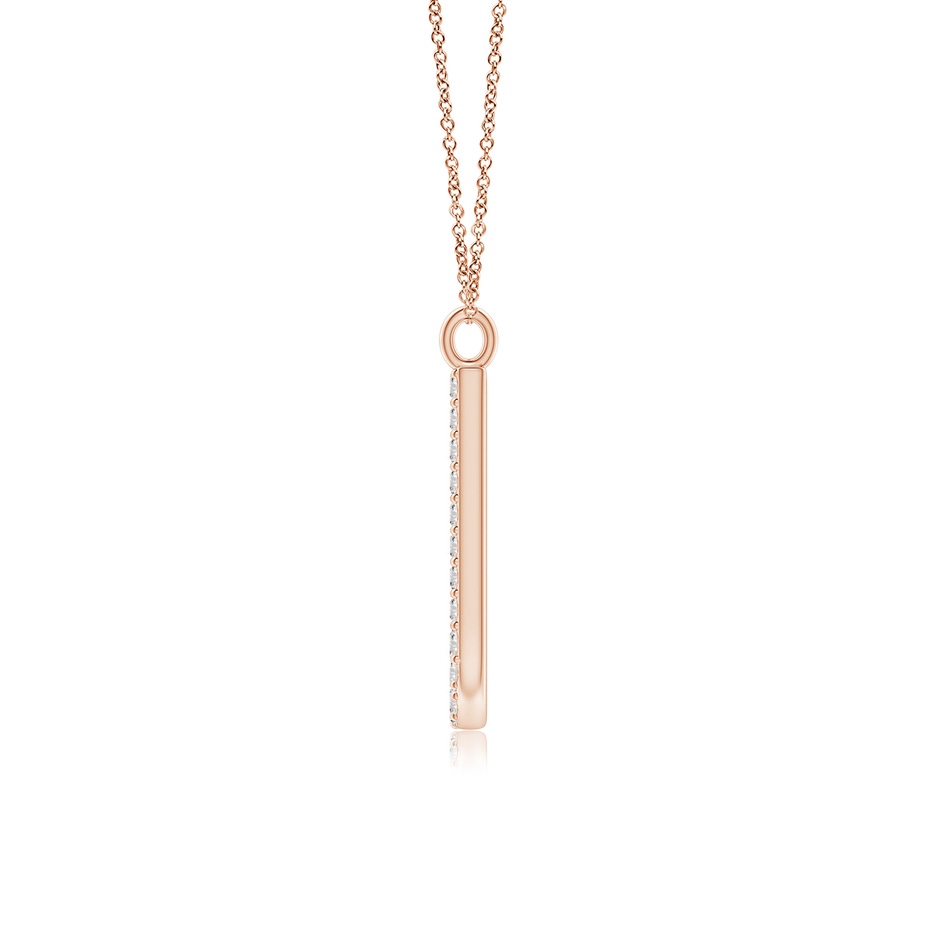 1.3mm IJI1I2 Modern Deco Diamond Capital "J" Initial Pendant in Rose Gold side-1