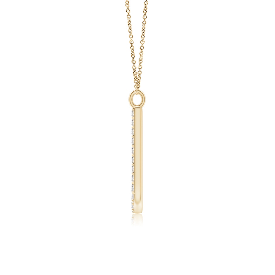 1.3mm IJI1I2 Modern Deco Diamond Capital "J" Initial Pendant in Yellow Gold side-1
