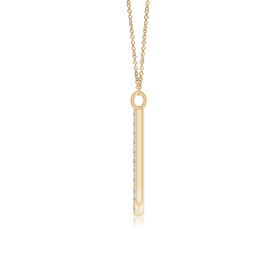 1.3mm KI3 Modern Deco Diamond Capital "J" Initial Pendant in Yellow Gold side-1