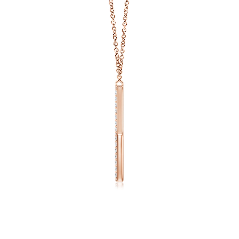 1.15mm GVS2 Modern Deco Diamond Capital "K" Initial Pendant in Rose Gold side-1