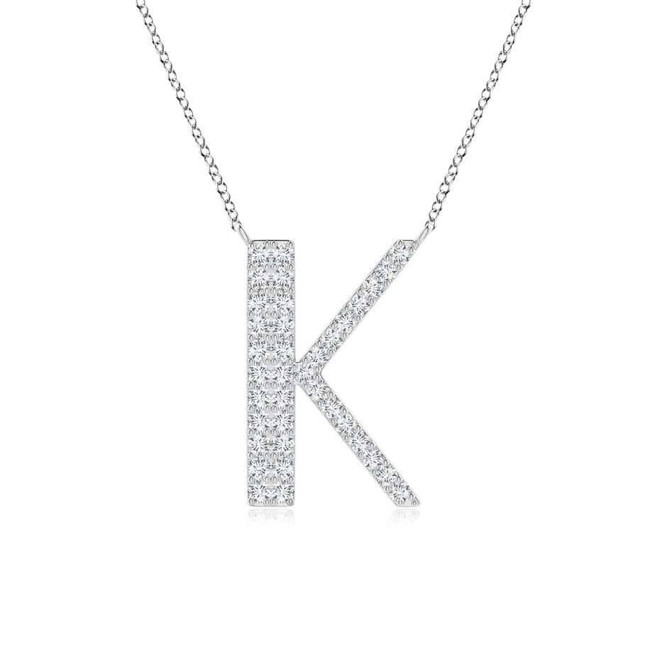 1.15mm GVS2 Modern Deco Diamond Capital "K" Initial Pendant in White Gold 