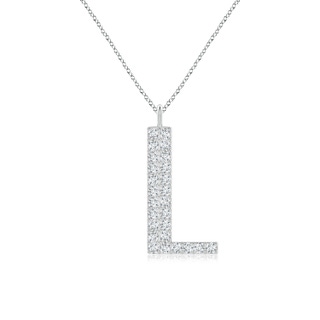 1.2mm GVS2 Modern Deco Diamond Capital "L" Initial Pendant in P950 Platinum