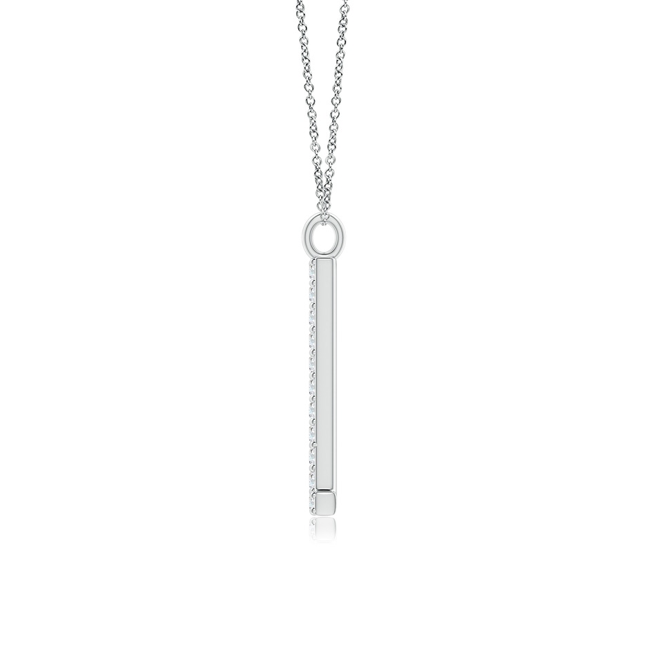 1.2mm GVS2 Modern Deco Diamond Capital "L" Initial Pendant in White Gold side-1