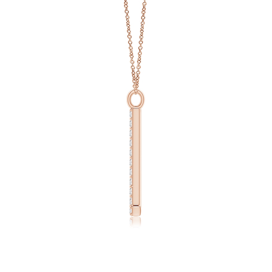 1.2mm HSI2 Modern Deco Diamond Capital "L" Initial Pendant in Rose Gold side-1