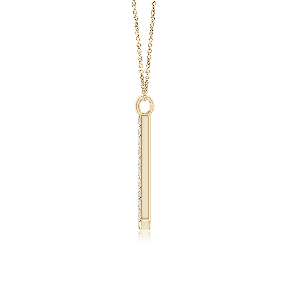 1.2mm HSI2 Modern Deco Diamond Capital "L" Initial Pendant in Yellow Gold side-1