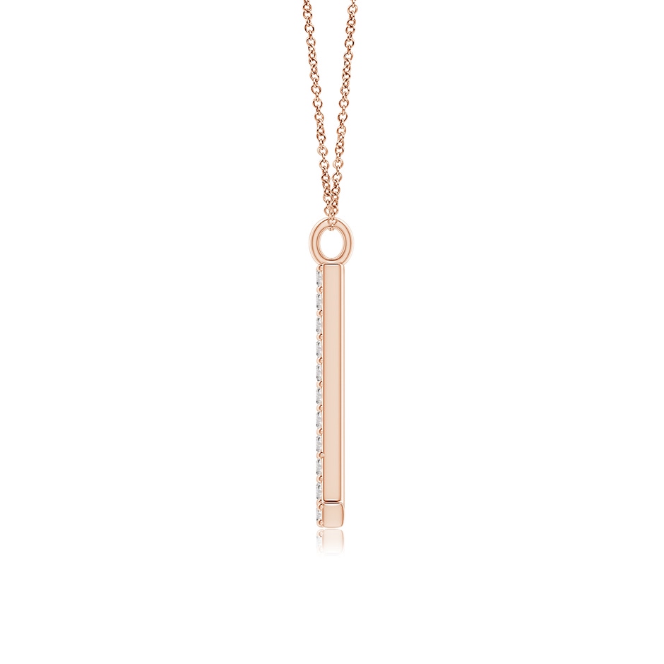 1.2mm IJI1I2 Modern Deco Diamond Capital "L" Initial Pendant in Rose Gold side-1