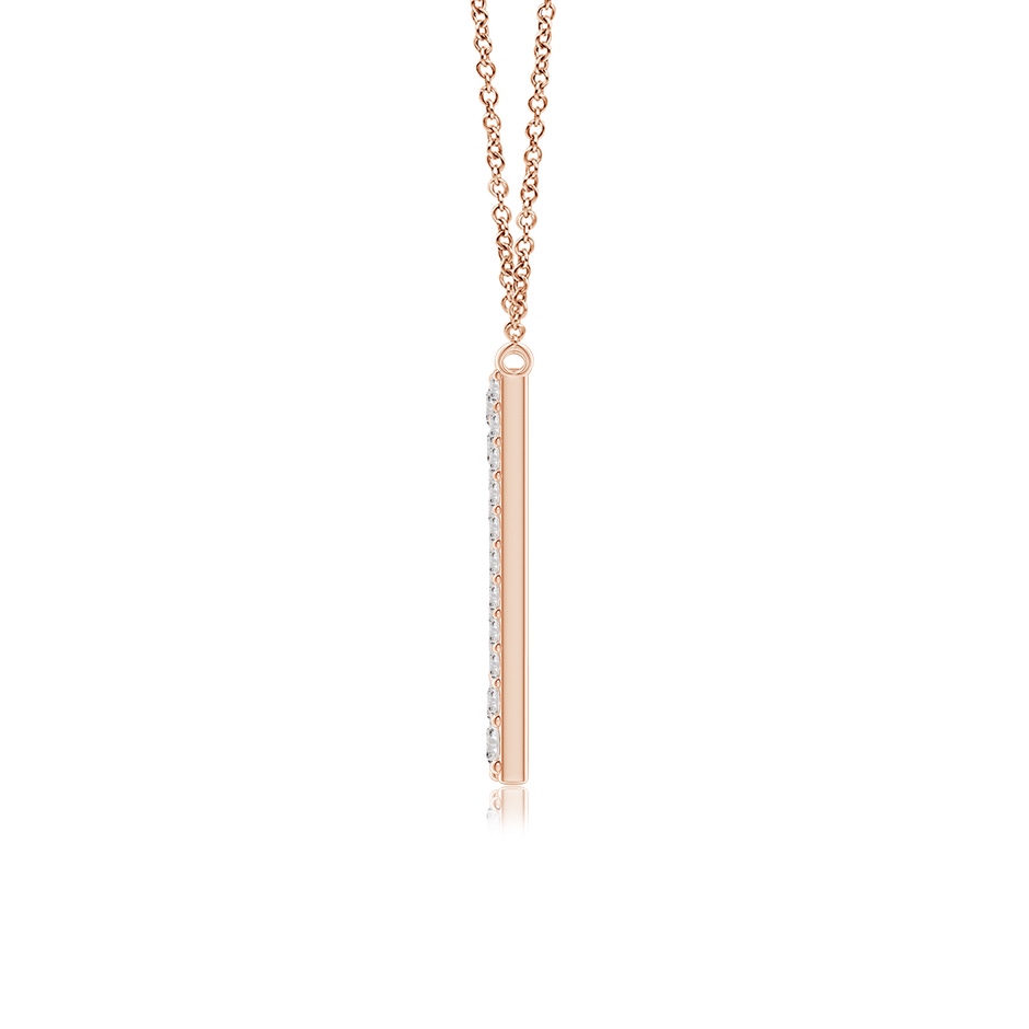 1.85mm IJI1I2 Modern Deco Diamond Capital "N" Initial Pendant in Rose Gold side-1