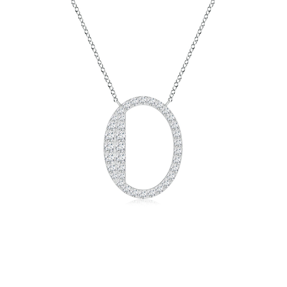 1.5mm GVS2 Modern Deco Diamond Capital "O" Initial Pendant in P950 Platinum 