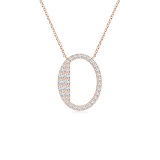 1.5mm GVS2 Modern Deco Diamond Capital "O" Initial Pendant in Rose Gold