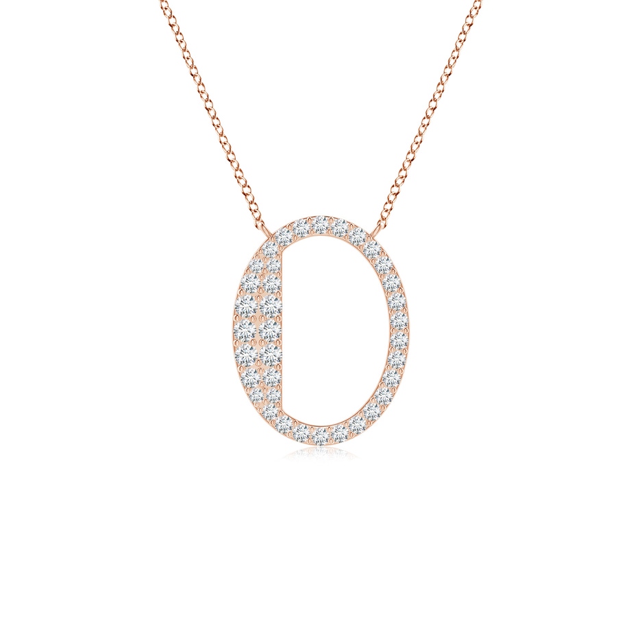 1.5mm GVS2 Modern Deco Diamond Capital "O" Initial Pendant in Rose Gold 