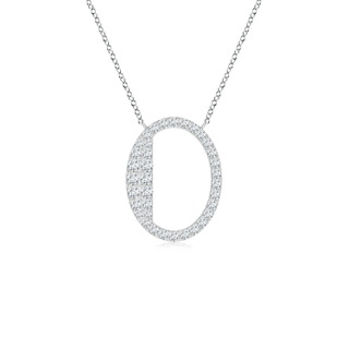 1.5mm GVS2 Modern Deco Diamond Capital "O" Initial Pendant in White Gold