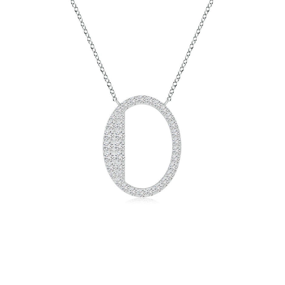 1.5mm HSI2 Modern Deco Diamond Capital "O" Initial Pendant in P950 Platinum 