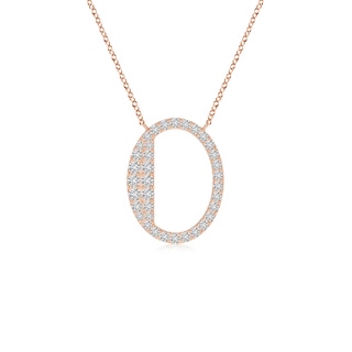 1.5mm HSI2 Modern Deco Diamond Capital "O" Initial Pendant in Rose Gold