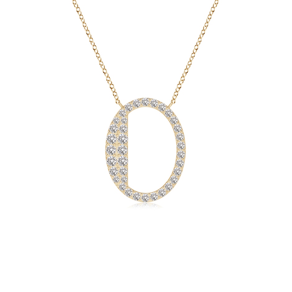 1.5mm IJI1I2 Modern Deco Diamond Capital "O" Initial Pendant in Yellow Gold 