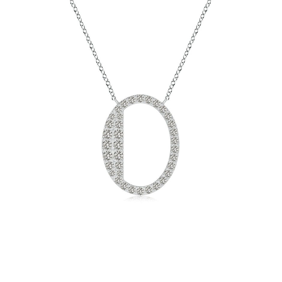 1.5mm KI3 Modern Deco Diamond Capital "O" Initial Pendant in White Gold 