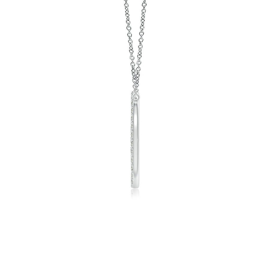 1.5mm KI3 Modern Deco Diamond Capital "O" Initial Pendant in White Gold side-1
