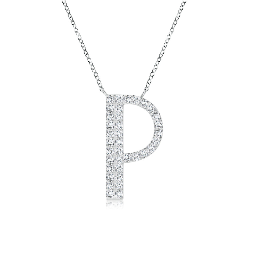 1.15mm GVS2 Modern Deco Diamond Capital "P" Initial Pendant in P950 Platinum