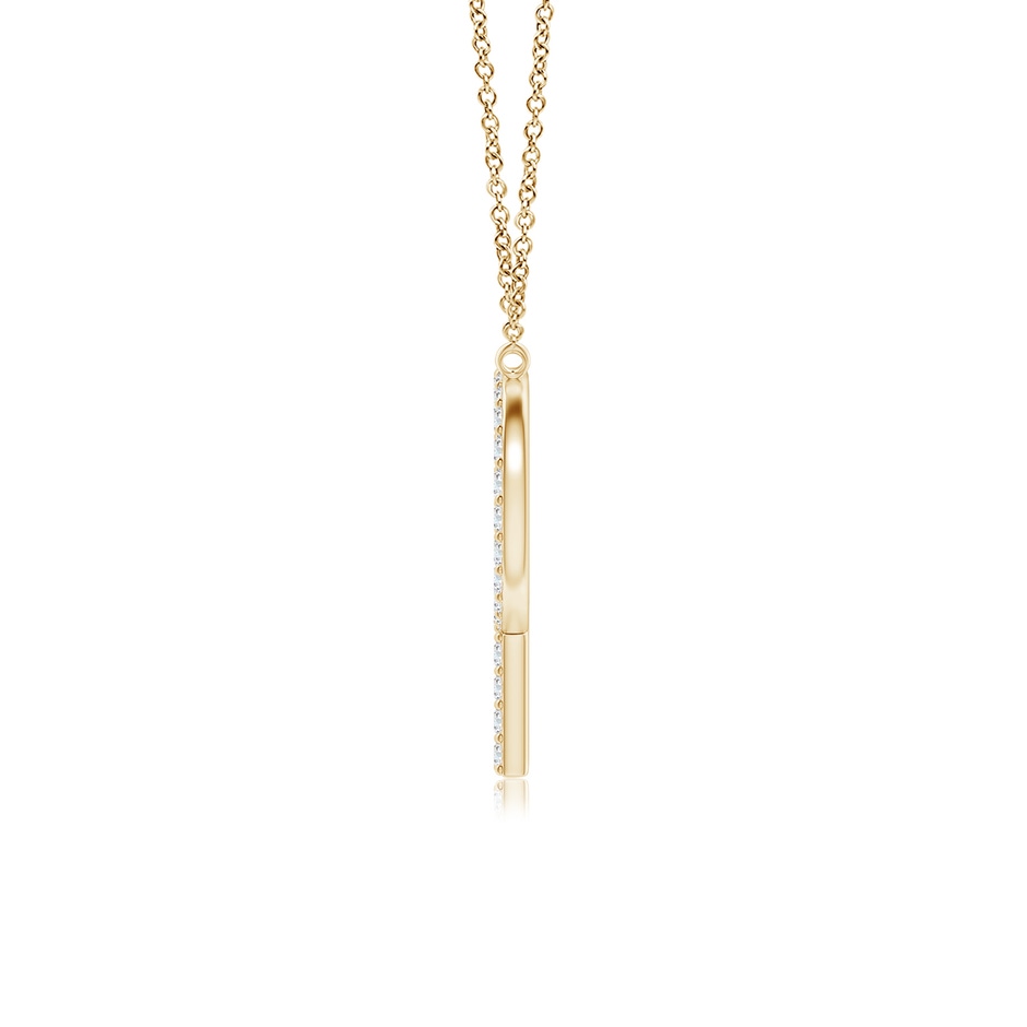 1.15mm GVS2 Modern Deco Diamond Capital "P" Initial Pendant in Yellow Gold side-1