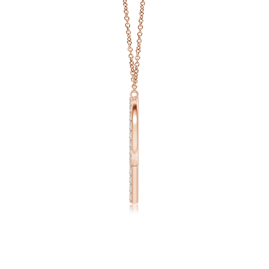 1.15mm IJI1I2 Modern Deco Diamond Capital "P" Initial Pendant in Rose Gold side-1