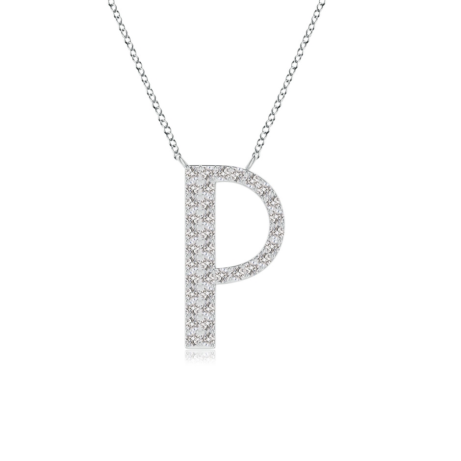 1.15mm IJI1I2 Modern Deco Diamond Capital "P" Initial Pendant in White Gold 
