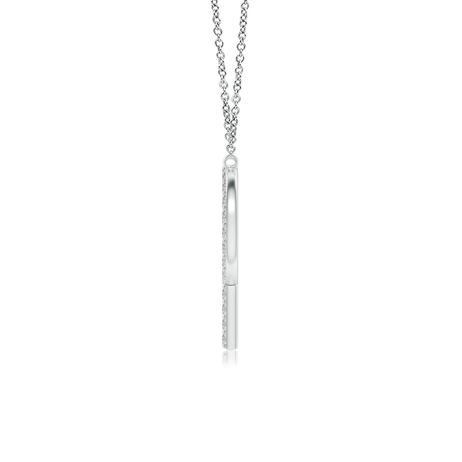 1.15mm KI3 Modern Deco Diamond Capital "P" Initial Pendant in White Gold side-1