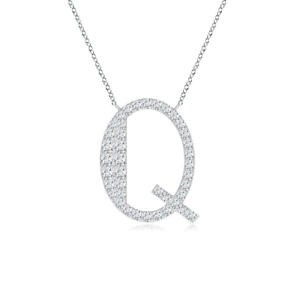 1.45mm GVS2 Modern Deco Diamond Capital "Q" Initial Pendant in P950 Platinum 