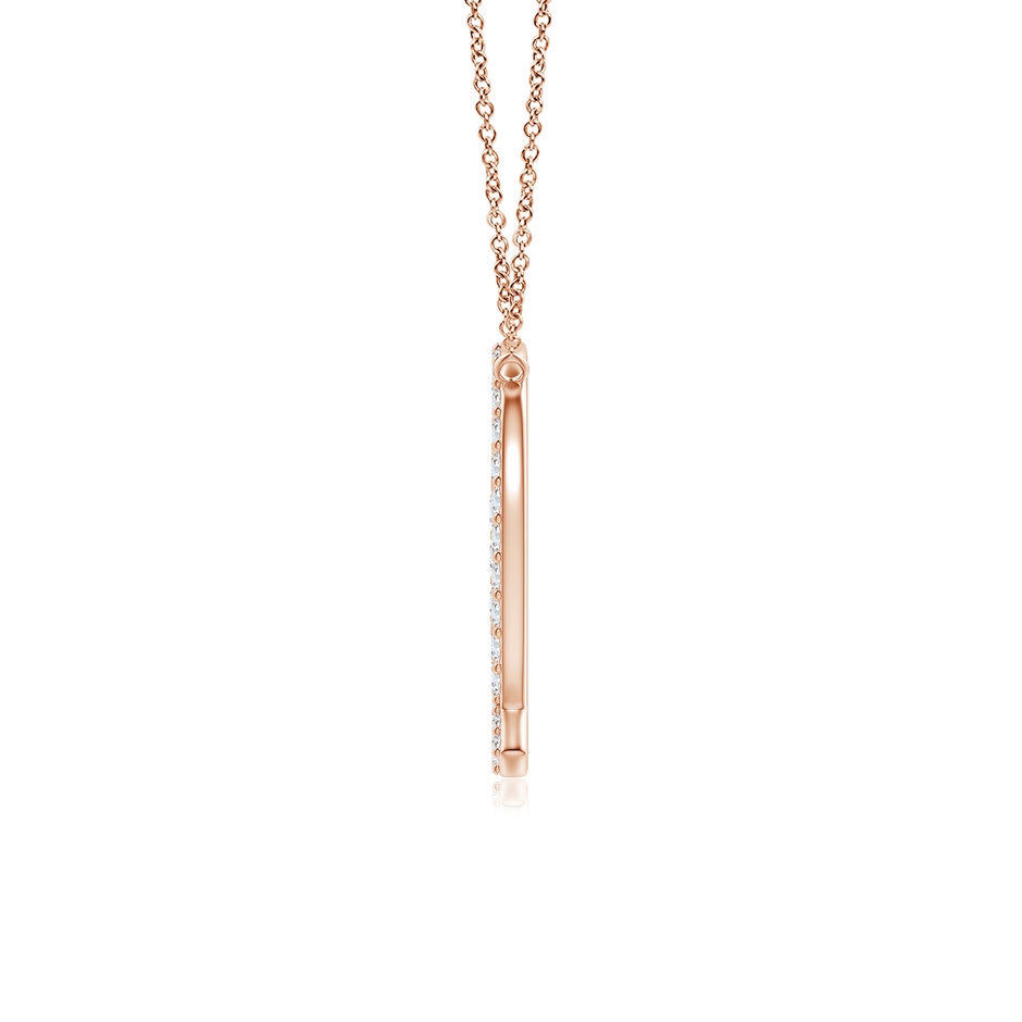 1.45mm GVS2 Modern Deco Diamond Capital "Q" Initial Pendant in Rose Gold side-1