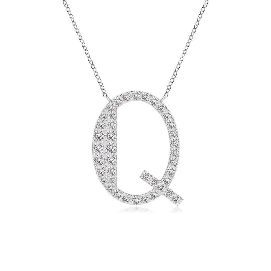 1.45mm IJI1I2 Modern Deco Diamond Capital "Q" Initial Pendant in White Gold 