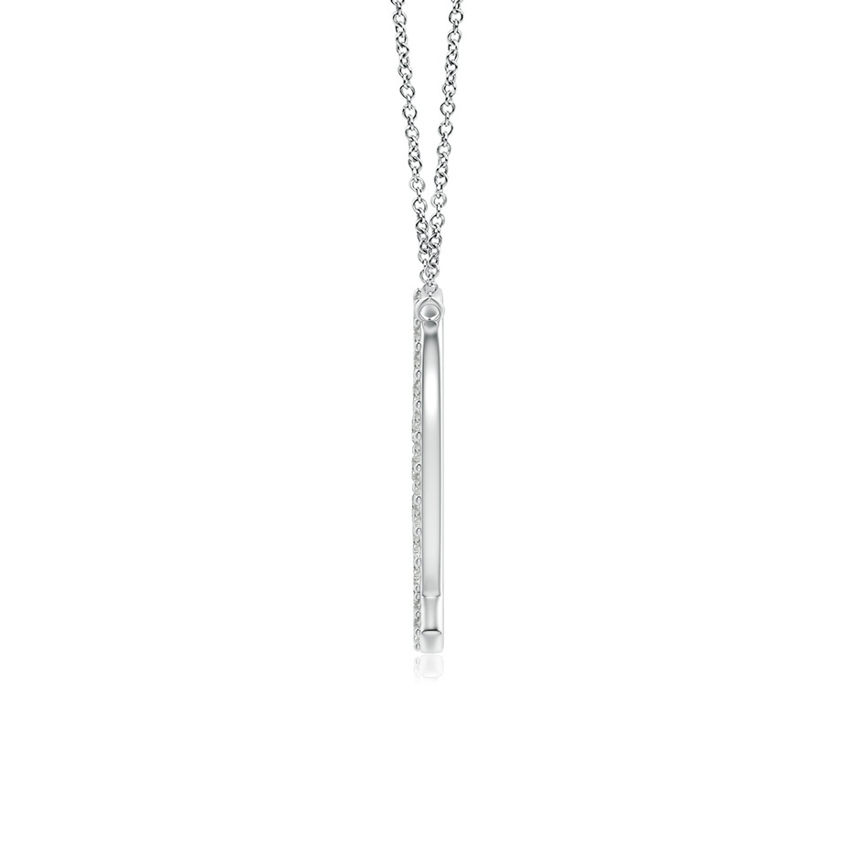 1.45mm KI3 Modern Deco Diamond Capital "Q" Initial Pendant in White Gold side-1