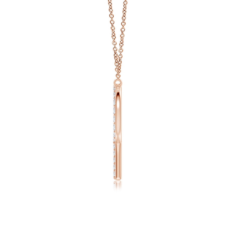 1.2mm GVS2 Modern Deco Diamond Capital "R" Initial Pendant in Rose Gold side-1