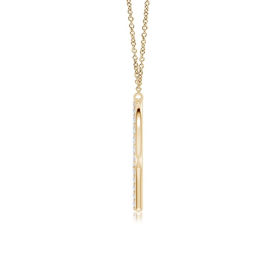 1.2mm GVS2 Modern Deco Diamond Capital "R" Initial Pendant in Yellow Gold side-1
