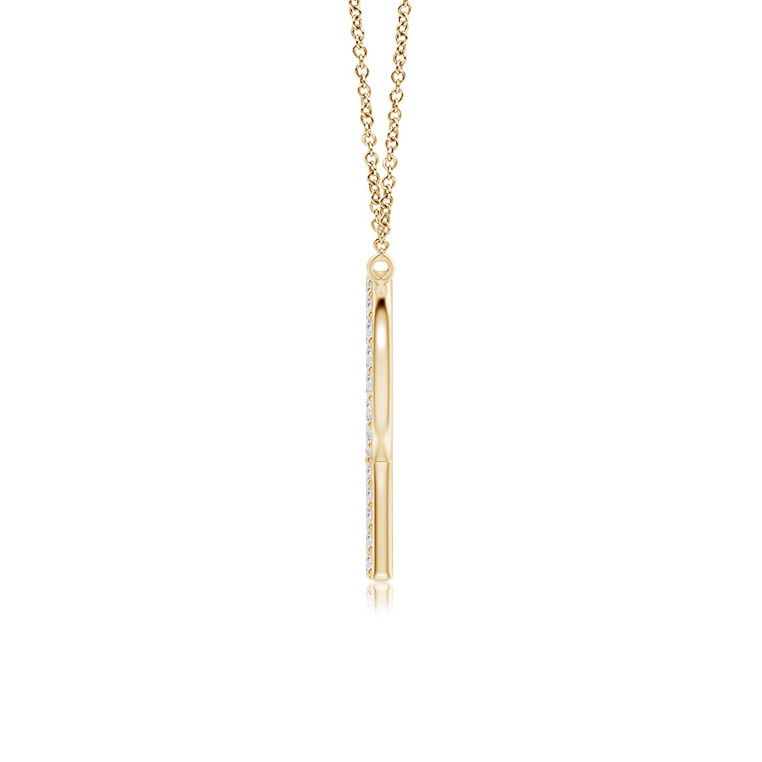1.2mm HSI2 Modern Deco Diamond Capital "R" Initial Pendant in Yellow Gold