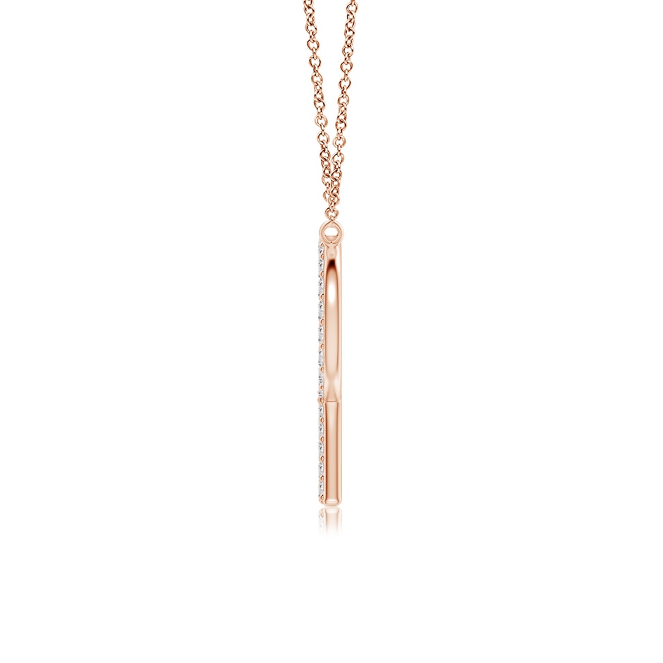1.2mm IJI1I2 Modern Deco Diamond Capital "R" Initial Pendant in Rose Gold side-1