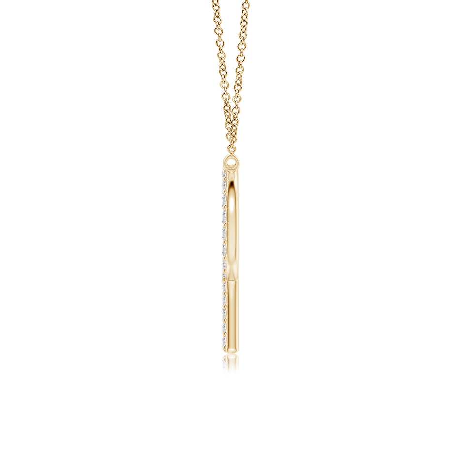 1.2mm IJI1I2 Modern Deco Diamond Capital "R" Initial Pendant in Yellow Gold side-1
