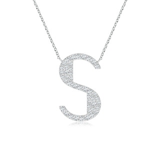 1.2mm GVS2 Modern Deco Diamond Capital "S" Initial Pendant in P950 Platinum