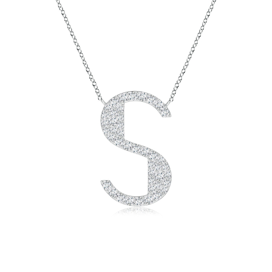 1.2mm GVS2 Modern Deco Diamond Capital "S" Initial Pendant in P950 Platinum 