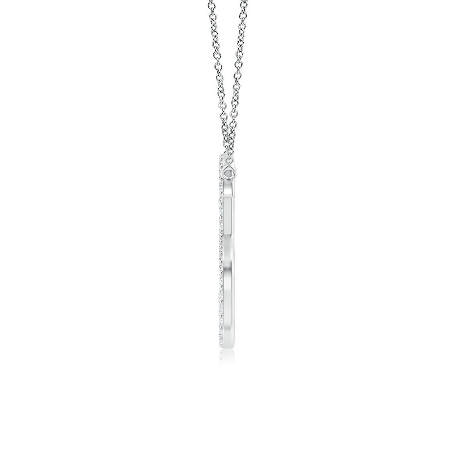 1.2mm GVS2 Modern Deco Diamond Capital "S" Initial Pendant in White Gold side-1