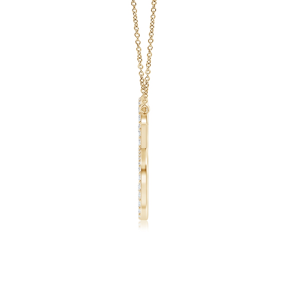 1.2mm GVS2 Modern Deco Diamond Capital "S" Initial Pendant in Yellow Gold side-1