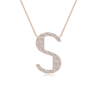 1.2mm IJI1I2 Modern Deco Diamond Capital "S" Initial Pendant in 10K Rose Gold