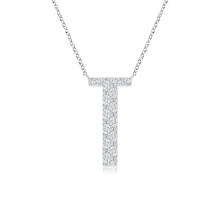 1.15mm GVS2 Modern Deco Diamond Capital "T" Initial Pendant in P950 Platinum