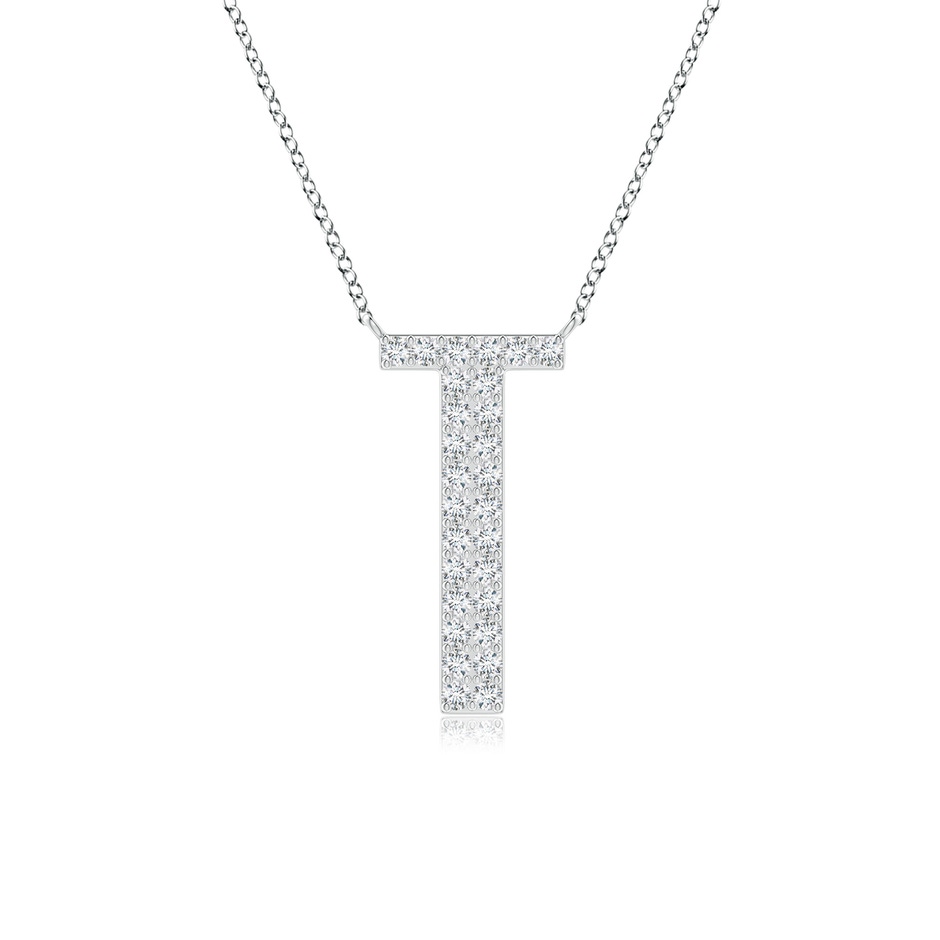 1.15mm GVS2 Modern Deco Diamond Capital "T" Initial Pendant in P950 Platinum 