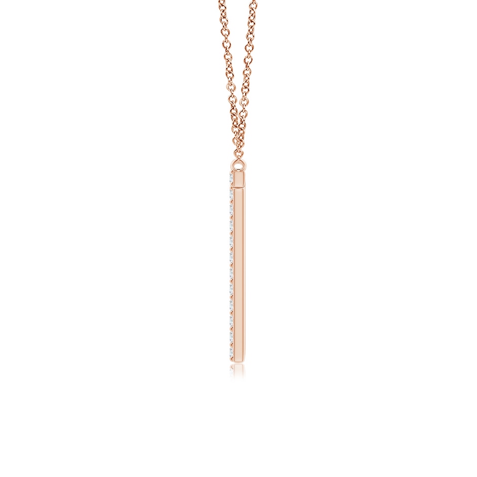 1.15mm GVS2 Modern Deco Diamond Capital "T" Initial Pendant in Rose Gold side-1