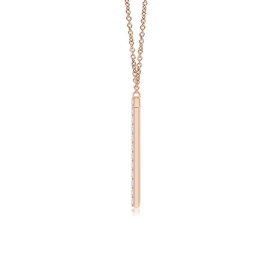 1.15mm HSI2 Modern Deco Diamond Capital "T" Initial Pendant in Rose Gold side-1